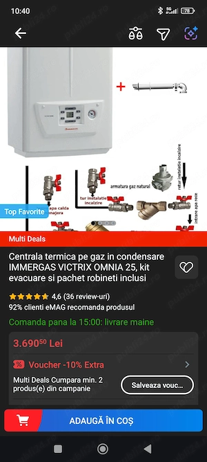 Vând centrala termică Immergas.