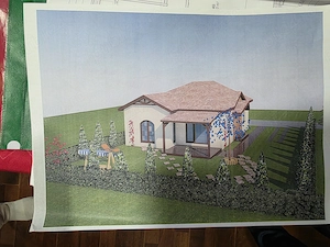 Vând teren cu proiect si autorizație de construcție