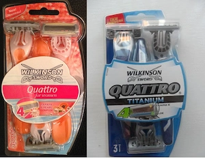 Set Wilkinson Sword Quattro aparat ras epilat femei   barbierit cu 4 lame nu Gillette Venus