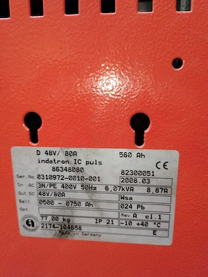 Statie de încărcare motostivuitor 40V  80Ah Linde - imagine 3