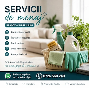 Servicii de menaj în Brașov și împrejurimi