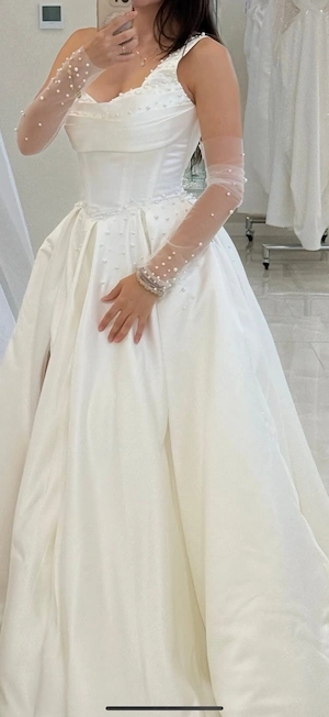 Vand rochie de mireasa din tafta - imagine 3