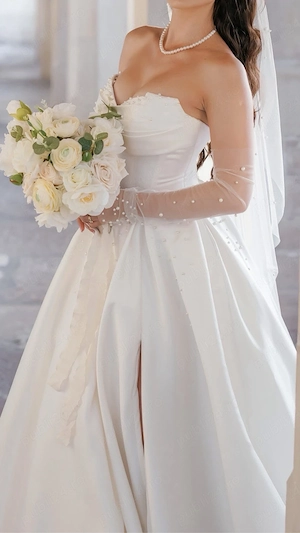 Vand rochie de mireasa din tafta - imagine 2