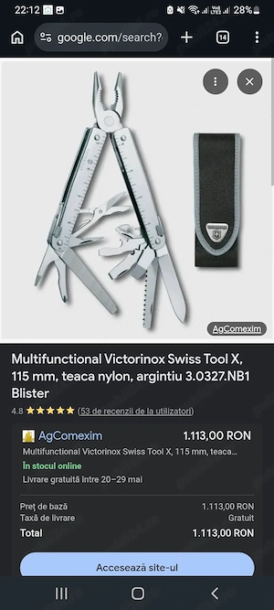 Briceag Victorinox Multitool X SwissTool Model Superior cu Foarfecă (+Husa Textilă)