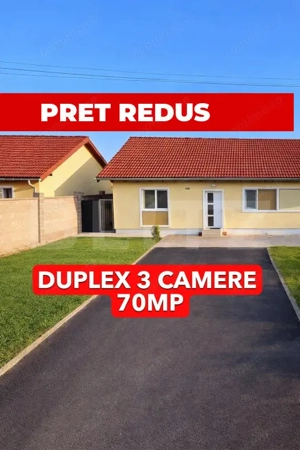 Duplex 3 camere 70mp utili, 250mp teren, complet mobilat utilat Bucovat