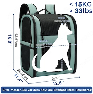 Rucsac Transport pentru Câini și Pisici de Talie Mică, Spate Căptușit, Plasă Respirabilă   Albastru - imagine 2