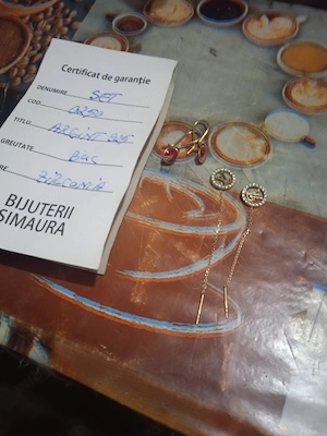 Vând cercei argint placați cu aur de 14k 