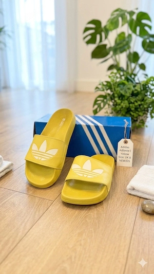 Adidas Adilette Sliders   Șlapi mărimea 46 galben stare foarte bună