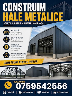 Confecționăm Hale metalice. 