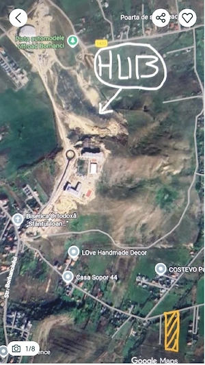 Proprietar închiriez teren în Borhanci, 7860 mp, front 45 ml