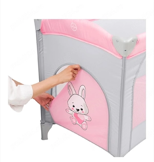 Patut pliabil 2 nivele Juju Sleepy Baby, Hunny Bunny - imagine 3