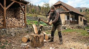 Crăp   despic lemne de foc la domiciliu