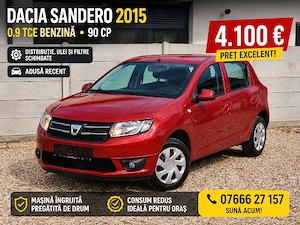 Dacia Sandero 2015 , 0.9 TCe Benzina , Adusa recent , Distributie ulei filtre schimbate
