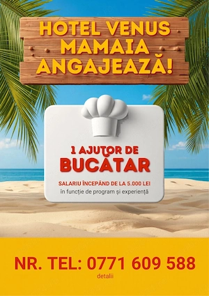 Ajutor Bucătar- sezonier Mamaia