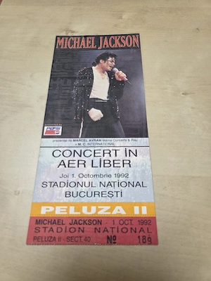 Bilet colectie Michael Jackson concert 1992