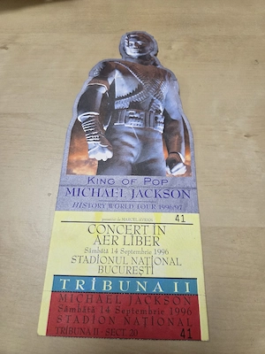Bilet Michael Jackson concert Bucuresti 1996 original 