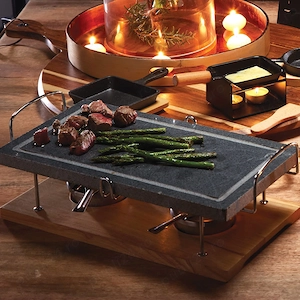 Grill IBILI Piedra 37x18 cm Suport din Otel Inoxidabil, pt socializare - imagine 3