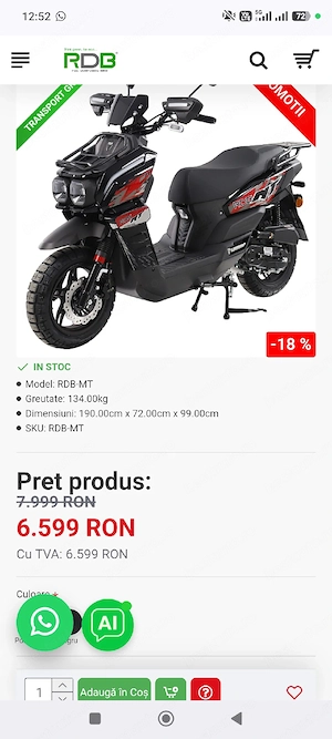Scuter 50 cm,  NOU , garanție 2 ani  - imagine 5