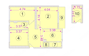  Apartament decomandat cu 3 camere-Splaiul Crișanei-64 mp  SU - imagine 2