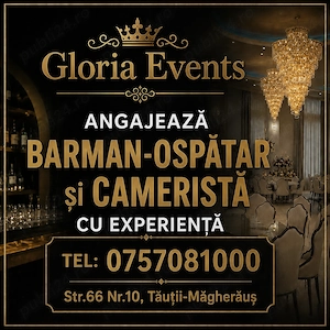 Angajez barman-ospatar și cameristă cu experiență
