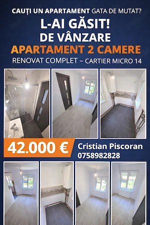 Apartament cu 2 camere, la parter | Complet renovat - Micro 14 - imagine 16