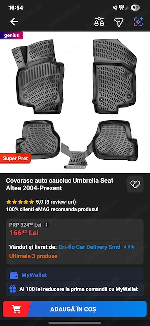 Presuri cauciuc umbrella pentru seat altea 2004-prezent