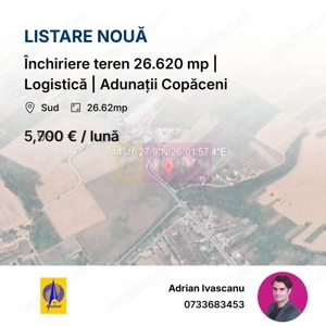 Închiriere teren 26.620 mp | Logistică | Adunații Copăceni