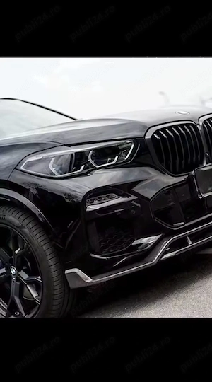 Kit complet NOU Negru lucios Compatibil doar cu X5 g05 packet M Bară față și spate Praguri Spoiler C - imagine 2