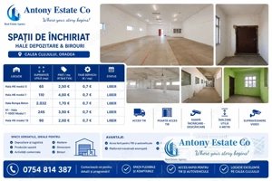 Antony Estate | Hale, Depozite   Birouri de Închiriat | 65 - 2032 mp | Oradea