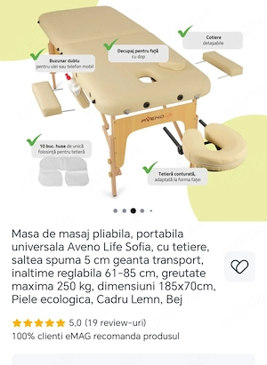 Masa de masaj. 300 RON. 