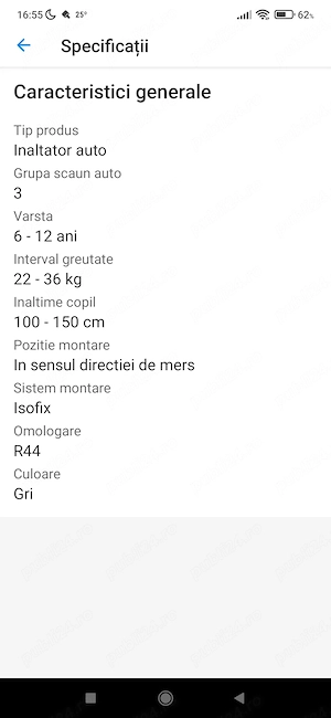 Înălțător auto copii