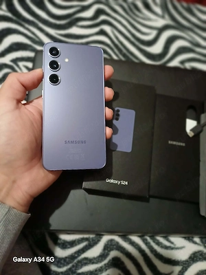 Vând Samsung Galaxy S24 Cobalt Violet Full Box Cutie, Cablu de date   Cheita, Stare Impecabila ca no