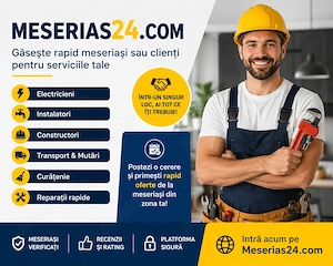 Găsește rapid meseriași  pentru serviciile tale