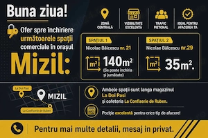 2 spatii de inchiriat in Mizil