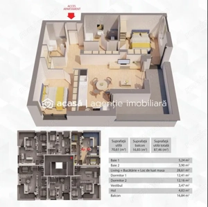Penthouse 3 camere ARED - 104mp - imagine 7
