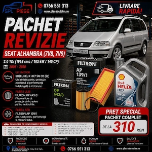Pachet revizie Seat Alhambra 2.0 TDi 140 CP Shell + Filtron