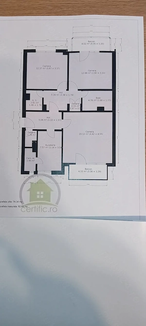 3 camere 82 mp Zona Baba Dochia - imagine 6