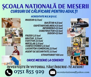 Cursuri de Calificare Profesioanala pentru Adulti - Acreditate