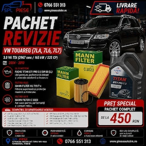 Pachet complet de revizie pentru VW Touareg (7LA, 7L6, 7L7) 3.0 V6 TDI 225 CP, an fabricație 2004-20