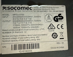 UPS Socomec NRT2-U1700 - imagine 2