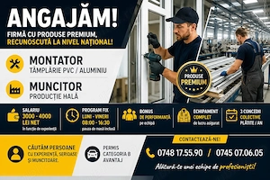 Montator  si Muncitor productie- tamplarie termopan  aluminiu