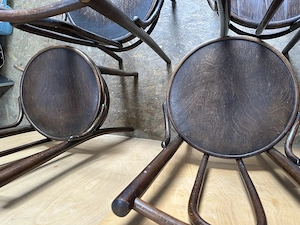 4 buc Scaun Vintage stil Thonet cu sezut rotund; Scaun din lemn masiv - imagine 5