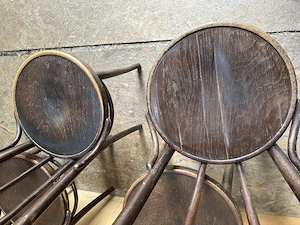 4 buc Scaun Vintage stil Thonet cu sezut rotund; Scaun din lemn masiv - imagine 4