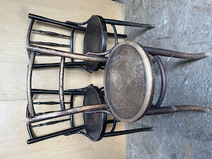 3 buc Scaun din Lemn Masiv Stil Thonet; Scaun cu sezut rotund - imagine 4