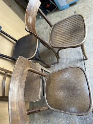4 buc Scaun Vintage Stil Thonet; Scaun din Lemn Masiv - imagine 4