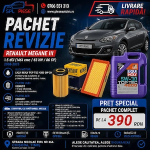 Pachet revizie Renault Megane 3 1.5 dCi Liqui Moly + Hengst