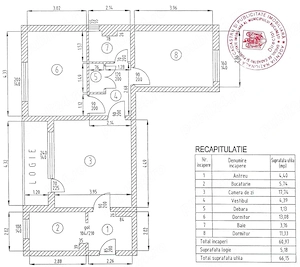 De vânzare apartament 3 camere la preț de 2 camere - imagine 8