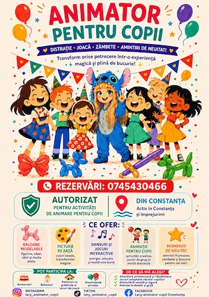 Animator petreceri copii- Constanța