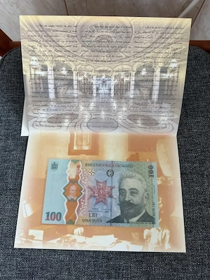 Bancnota Aniversara 100 Lei 2019 Ion I.C. Brătianu Pliant Original BNR