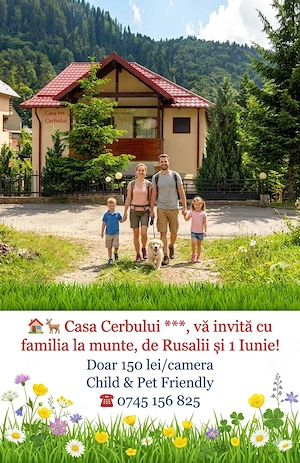 Casa Cerbului*** Azuga.apartament vilă 2-3 familii cu copii, pet friendly